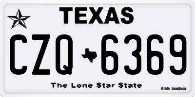 TX license plate CZQ6369