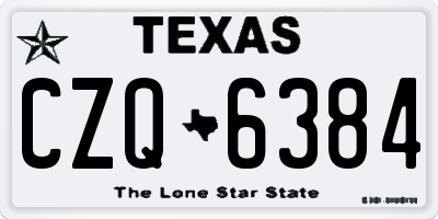 TX license plate CZQ6384