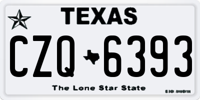 TX license plate CZQ6393
