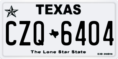 TX license plate CZQ6404