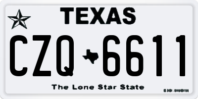 TX license plate CZQ6611