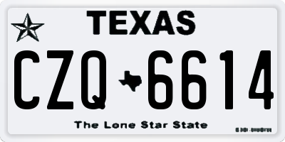 TX license plate CZQ6614