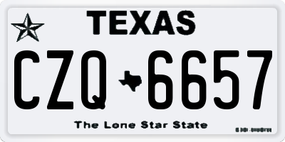 TX license plate CZQ6657