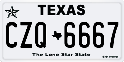 TX license plate CZQ6667