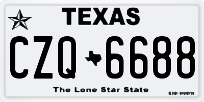 TX license plate CZQ6688