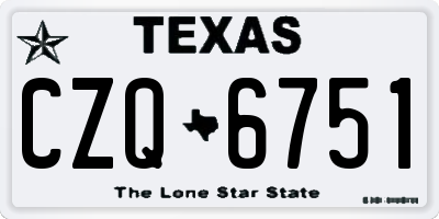 TX license plate CZQ6751