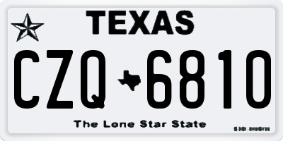 TX license plate CZQ6810