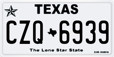 TX license plate CZQ6939