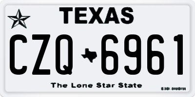TX license plate CZQ6961