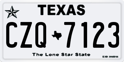 TX license plate CZQ7123