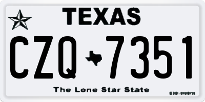 TX license plate CZQ7351
