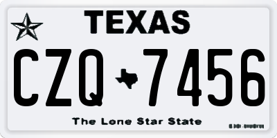 TX license plate CZQ7456