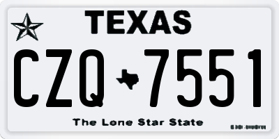TX license plate CZQ7551