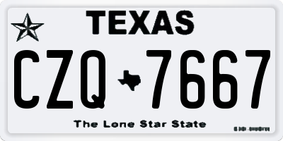 TX license plate CZQ7667