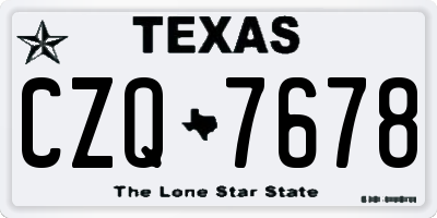 TX license plate CZQ7678