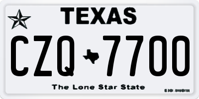 TX license plate CZQ7700