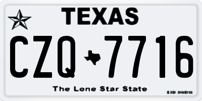 TX license plate CZQ7716