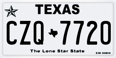 TX license plate CZQ7720
