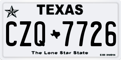 TX license plate CZQ7726