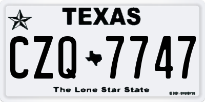 TX license plate CZQ7747