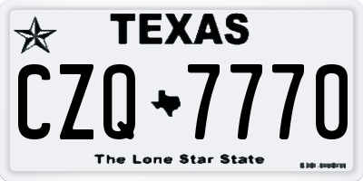 TX license plate CZQ7770