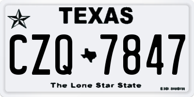 TX license plate CZQ7847