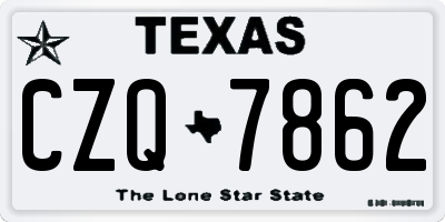 TX license plate CZQ7862
