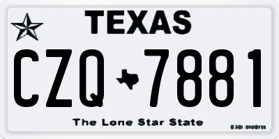 TX license plate CZQ7881