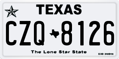 TX license plate CZQ8126