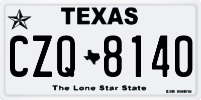 TX license plate CZQ8140