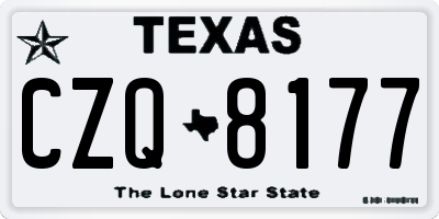 TX license plate CZQ8177