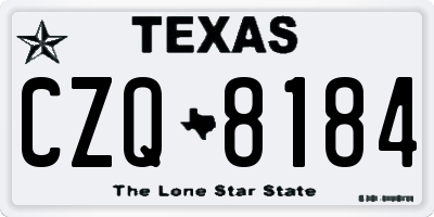 TX license plate CZQ8184