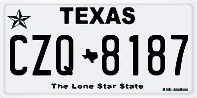 TX license plate CZQ8187