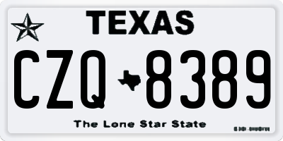 TX license plate CZQ8389