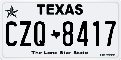 TX license plate CZQ8417