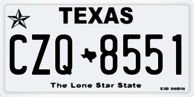 TX license plate CZQ8551