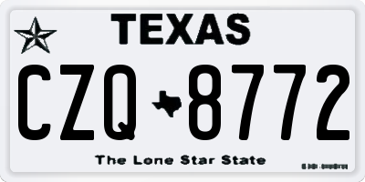 TX license plate CZQ8772