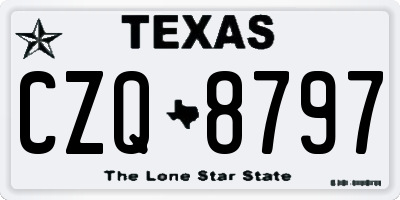 TX license plate CZQ8797