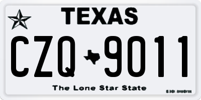 TX license plate CZQ9011