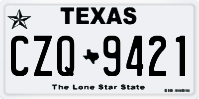 TX license plate CZQ9421