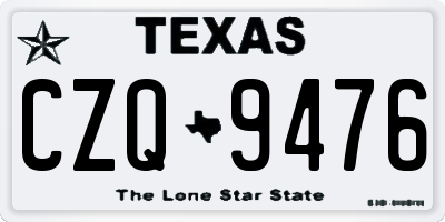 TX license plate CZQ9476