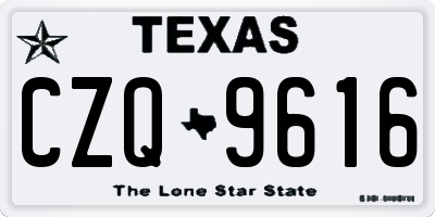 TX license plate CZQ9616