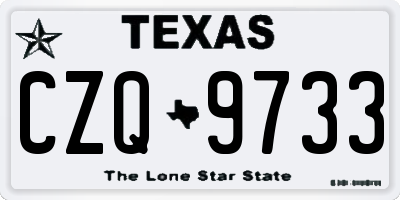 TX license plate CZQ9733