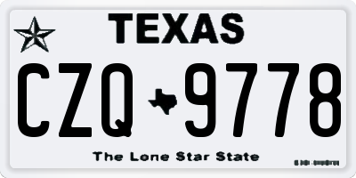 TX license plate CZQ9778