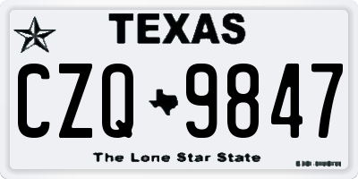 TX license plate CZQ9847