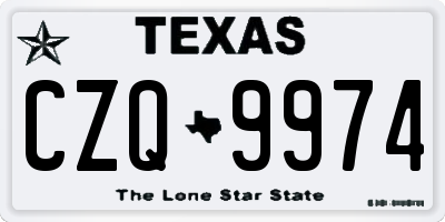 TX license plate CZQ9974