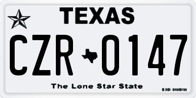 TX license plate CZR0147