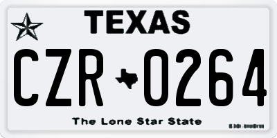 TX license plate CZR0264
