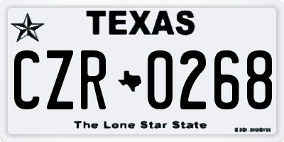 TX license plate CZR0268