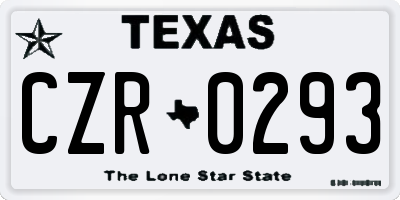 TX license plate CZR0293